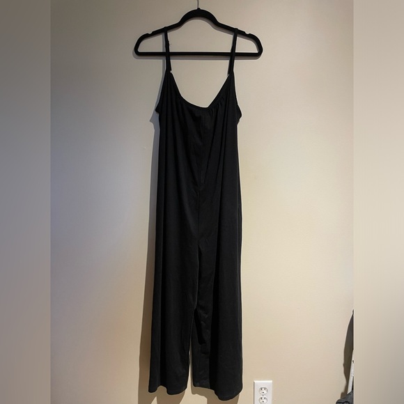 Unbranded Tank Top Jumpsuit Sleeveless Pockets Black Size Medium - Picture 3 of 4